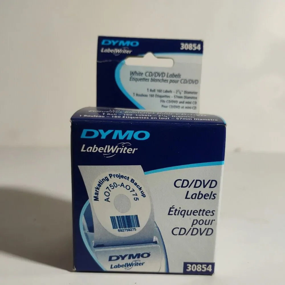 Dymo Cd/dvd Label (30854) 1 Roll 160 labels 2 1/4 Diameter